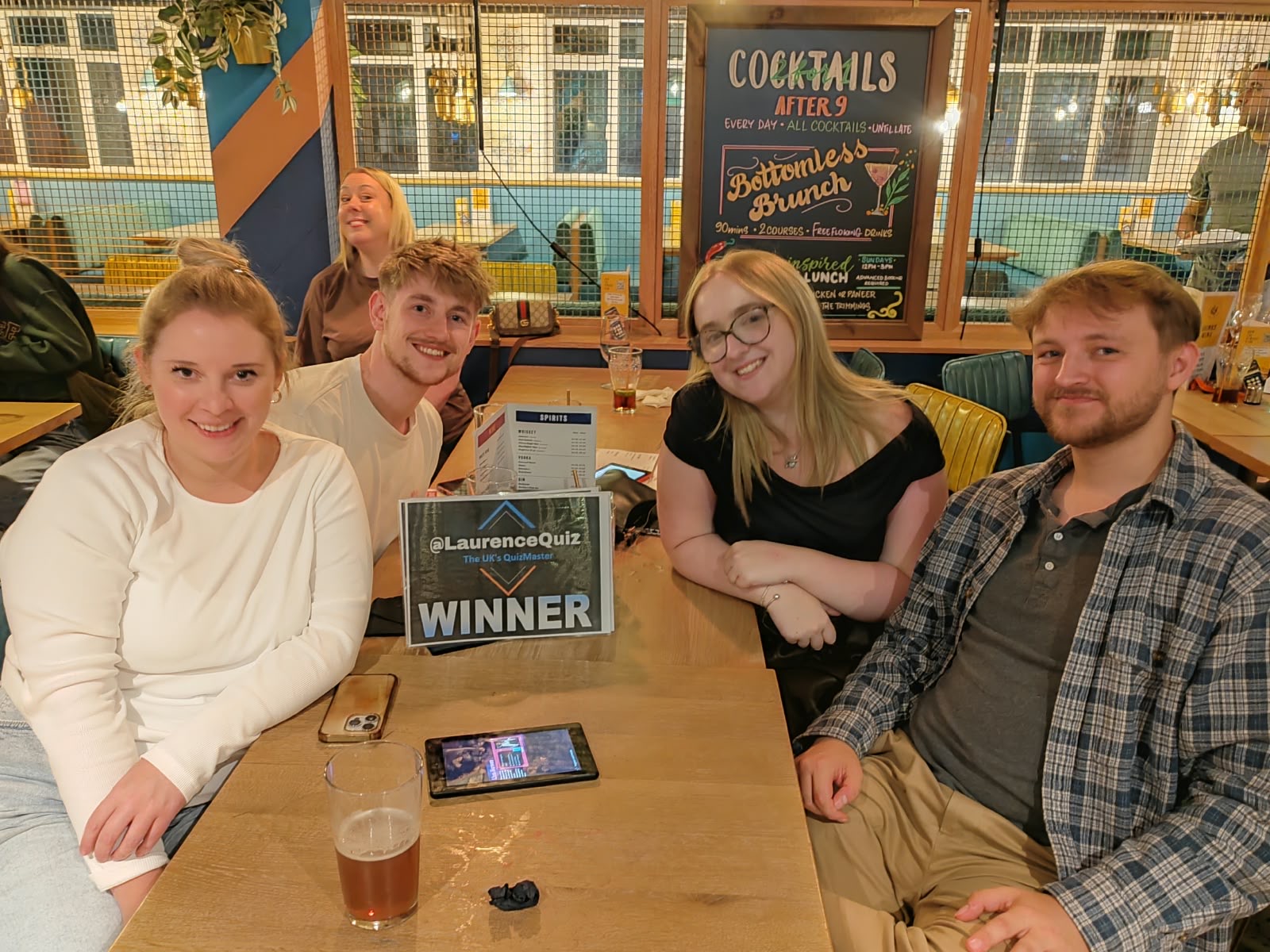 Quiz winners at Tap & Tandoor Bournemouth
